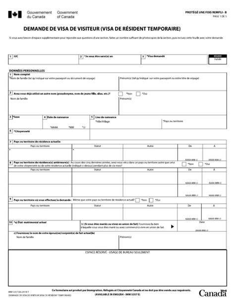 Forme Imm5257 Fill Out Sign Online And Download Fillable Pdf Canada