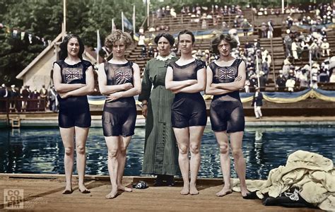 1912 Great Britain 4x100 Swim Team Swim Team Mini Dress Fashion