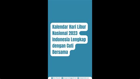 Kalendar Hari Libur Nasional 2023 Indonesia Lengkap Dengan Cuti Bersama