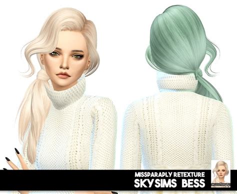 Sims 4 Hairs ~ Miss Paraply Skysims Bess Hair Retextured