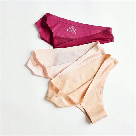 3 Pack Women Ice Silk G String Briefs Panties Seamless Thongs Underwear Lingerie Picture 8 Of 24