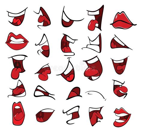 Set Of Mouths Cartoon Stock Vector Illustration Of Mouth 39924876