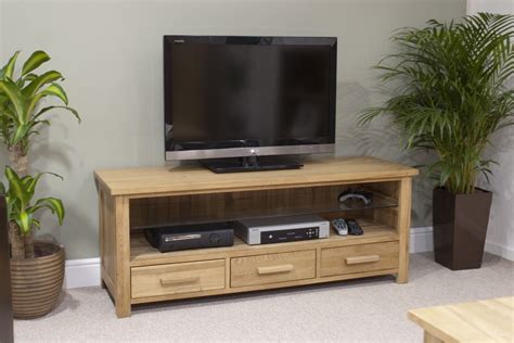 Great savings & free delivery / collection on many items. Eton solid oak living room furniture widescreen TV cabinet ...