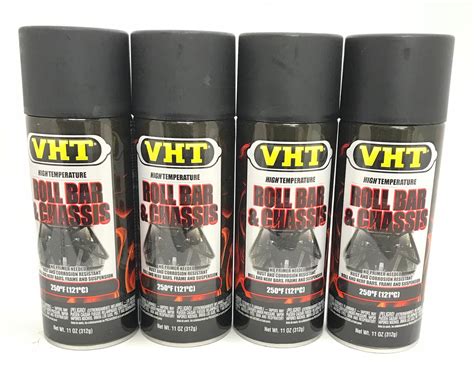 Vht Sp671 4 Pack High Temperature Satin Black Roll Bar And Chassis Pai