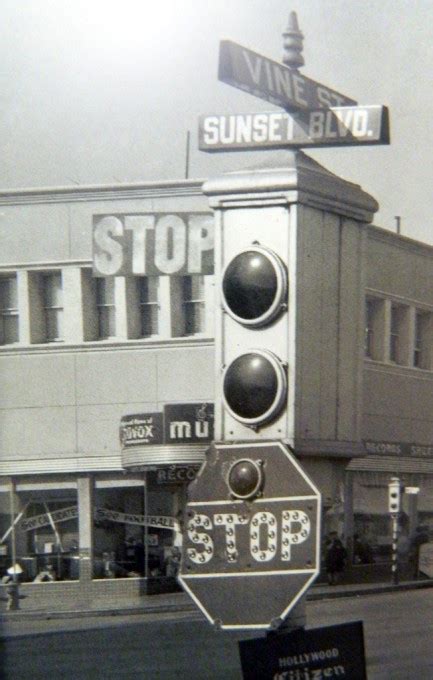 Semaphore Traffic Light At Sunset Boulevard And Vine Street Hollywood