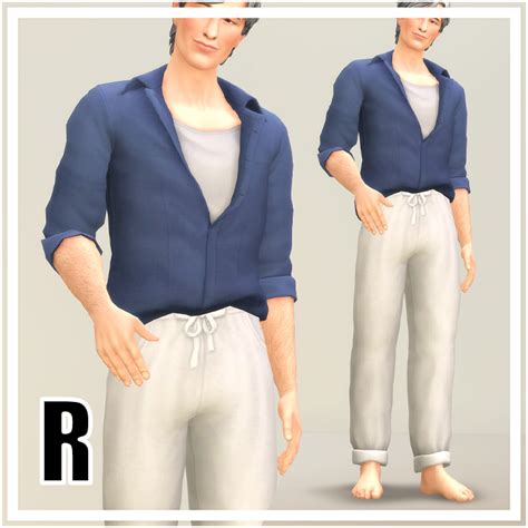 Download Mellow I Rolled Up Sleeves Shirt And Long Pants For M The