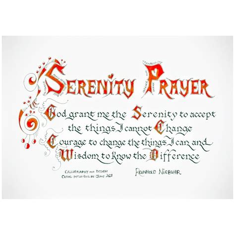 Serenity Prayer Calligraphy Print Totally Irish Gifts Made In Ireland