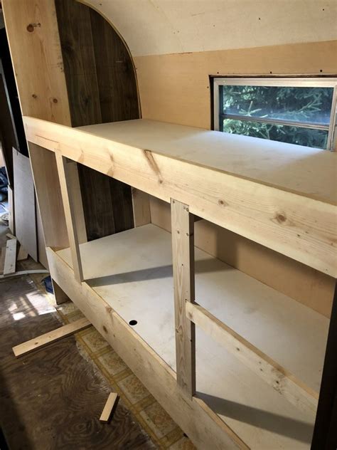 This was a relatively easy and inexpensive diy bunk bed build. Building bunks for a vintage camper - The Touring Camper