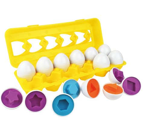 12 Educational Learning Colors And Shape Recognition Skills Toy Egg Set