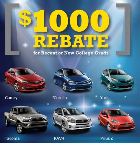 Toyota College Graduate 1 000 Rebate Program