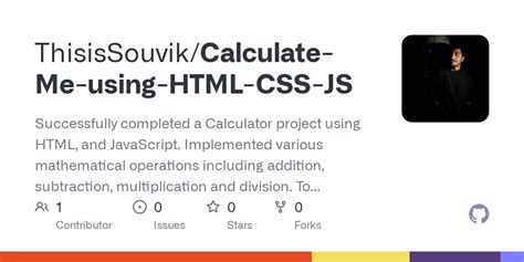 Github Thisissouvikcalculate Me Using Html Css Js Successfully