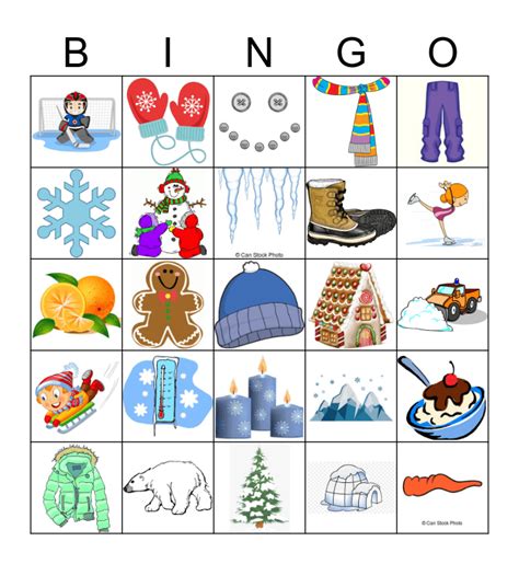 Winter Bingo Cards Free Printable