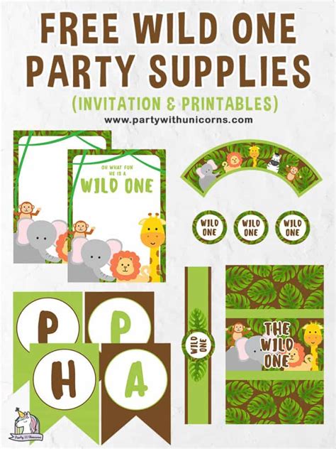 Wild One Party Printables Free Download Party With Unicorns