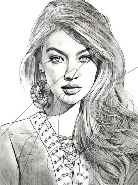Discover images and videos about gigi hadid from all over the world on we heart it. GiGi Hadid Sketch Drawing PRINT Wall Art Portrait ...