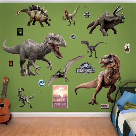 Nbc Universal Jurassic World Dinosaurs Peel And Stick Wall Decal Kids