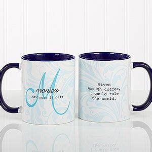 Space next to handle will remain white. Personalized Name Meaning Coffee Mug - Blue Mug - Ladies Gifts