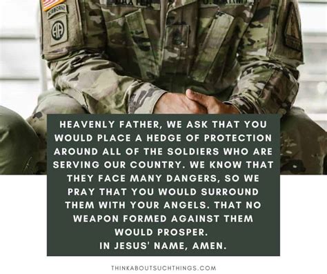 20 Mighty Prayers For Soldiers Think About Such Things
