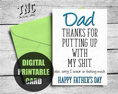 printable fathers day card funny sarcastic happy etsy