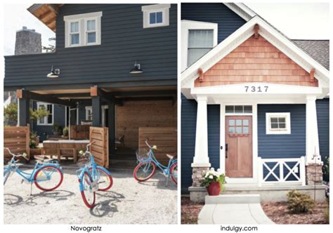 Accenting a blue home exterior Exterior House Colors - Amykranecolor.com