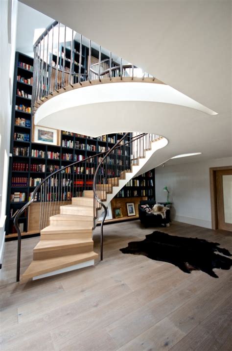 The tread of the stair is where a person puts the sole of their foot when climbing or descending. Designs That Prove Staircases And Bookshelves Make A Great Duo