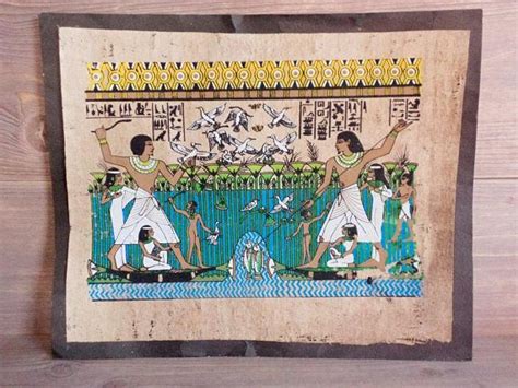 Vintage Hand Painted Egyptian Papyrus Egypt Art Papyrus Art Unframed