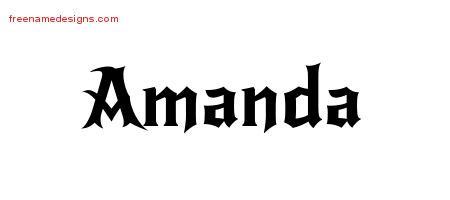 Gothic Name Tattoo Designs Amanda Free Graphic Free Name Designs