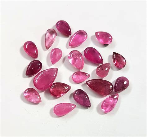 Natural Pink Tourmaline Gemstone Smooth Pear Shaped Beads Etsy