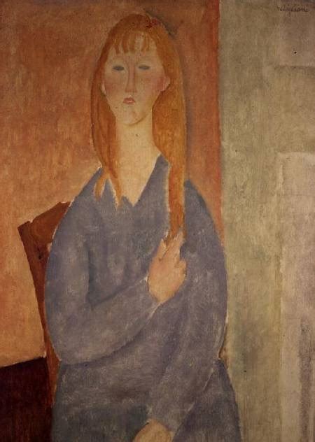 Girl In A Blue Dress Amedeo Modigliani En Reproduction Imprimée Ou