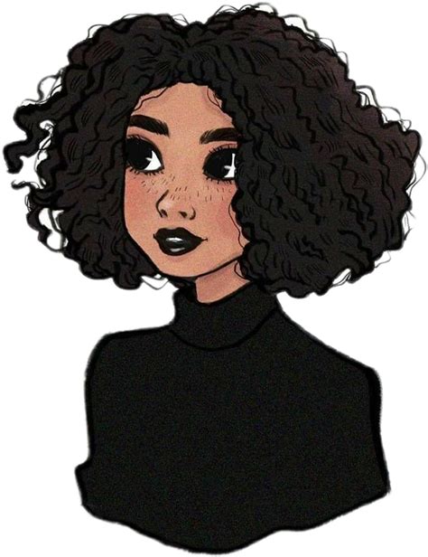 Girl Draw Black Curlyhair Sticker By Anita