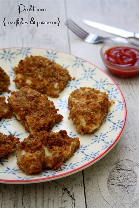 Recette de Poulet pané aux corn flakes et parmesan