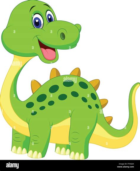 Cute Green Dinosaur Cartoon Stock Vector Image And Art Alamy
