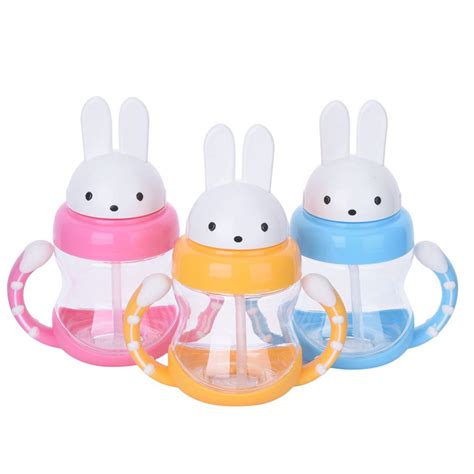 240ml Cute Rabbite Baby Feeding Cup With A Straw Bpa Free Children