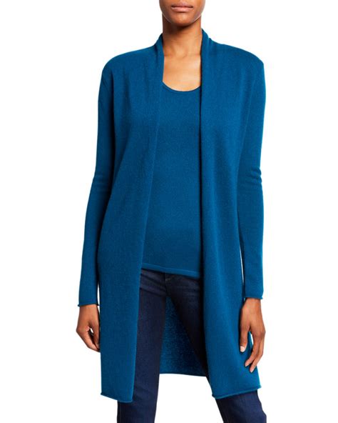 Neiman Marcus Cashmere Collectionbasic Cashmere Duster Cardigan Marled Sweater