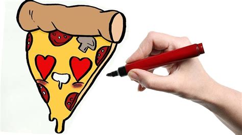 How to draw a cute pizza slice. How to Draw a Kawaii Pizza Slice Easy Drawing Tutorial/КАК ...
