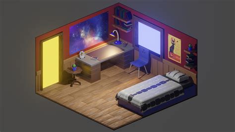 Artstation 3d Isometric Room Blender 2021