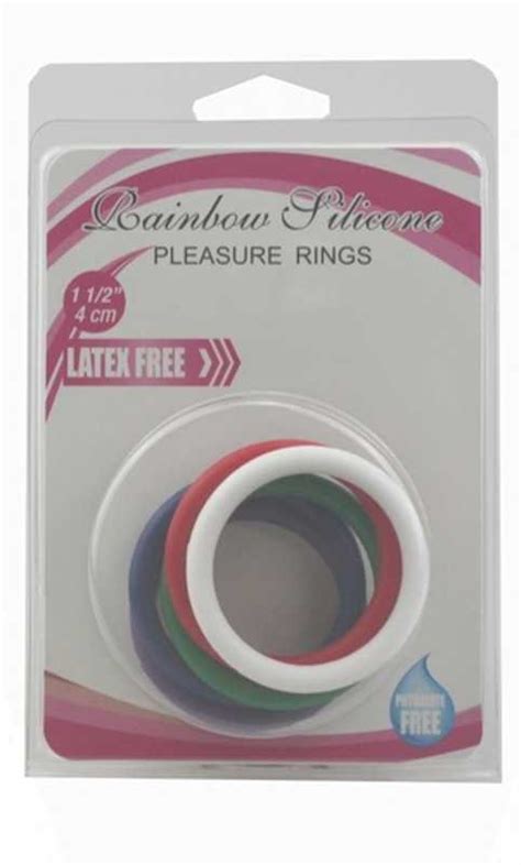 Rainbow Silicone Pleasure Rings 5 Pack Bdstyle Mens Sex Toys