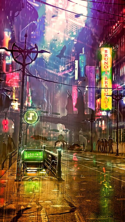 1080x1920 Futuristic City Cyberpunk Neon Street Digital Art Iphone 76s