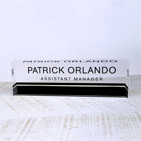 Artblox Personalized Office Name Plate For Desk Black Stripe Etsy
