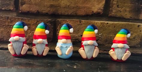 pride rainbow gonk gnome scandinavian nordic handmade clay etsy uk rainbow ornaments clay