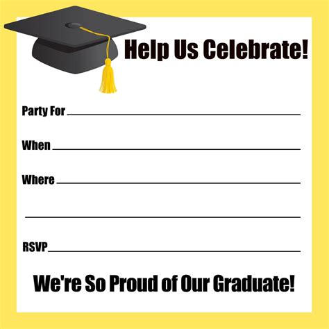 Free Printable Graduation Invitation Template Printable Templates