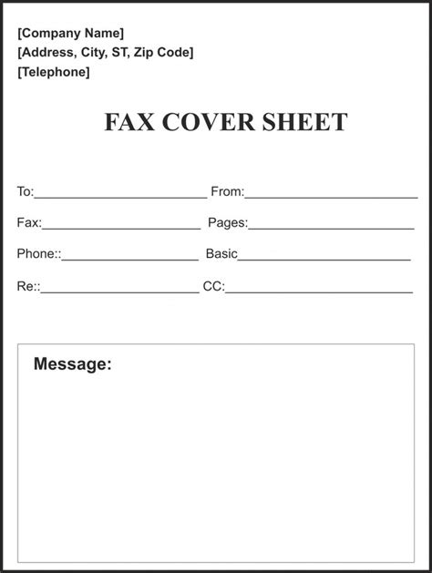 4 Free Printable Blank Fax Cover Sheet Template Fax