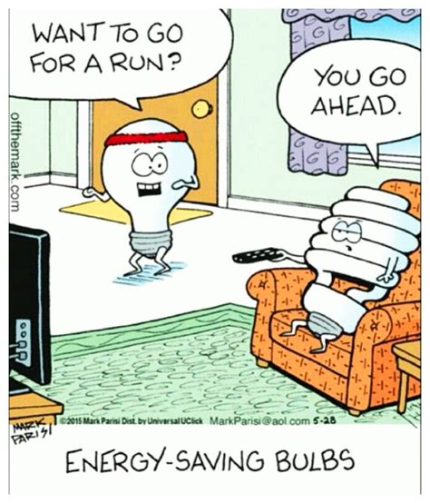Energy Saving Day Funny Cartoons Science Jokes Puns Jokes