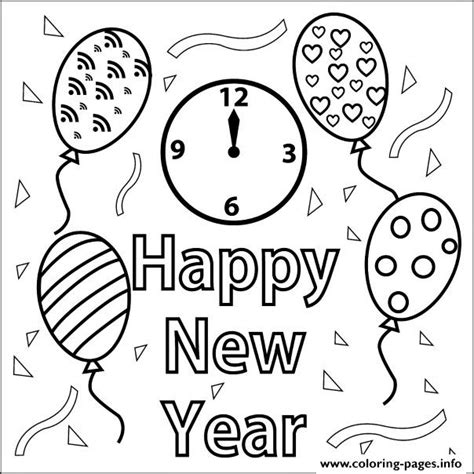 Happy New Year Coloring Book Coloring page Printable