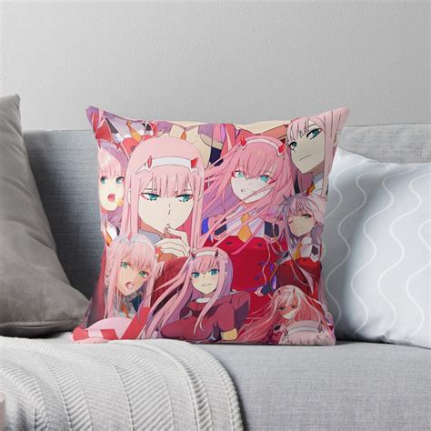 Zero Two Anime Collage Throw Pillow For Sale By Shihaiken Redbubble