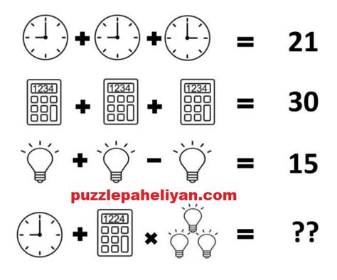 Clock Calculator Bulb Puzzle Answer Puzzle Paheliyan