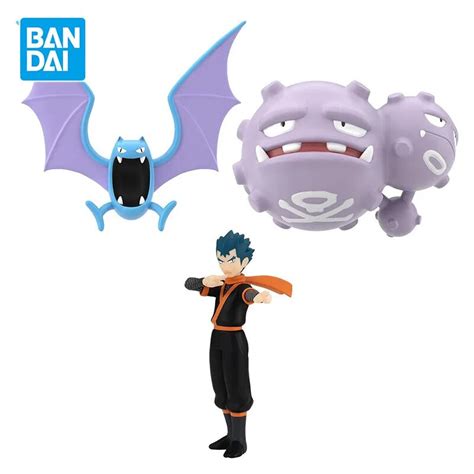 Original Bandai Shokugan Pokemon Kanto Region Koga Golbat Weezing Pvc