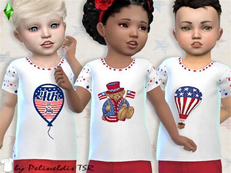 The Sims Resource Toddler Patriotic Tee By Pelineldis • Sims 4 Downloads