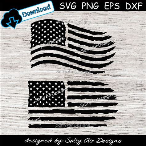 Distressed American Flag Digital Cut File Digital Files Flag SVG