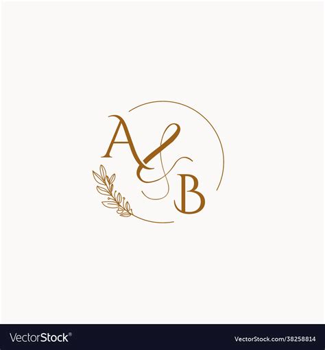 Ab Initial Wedding Monogram Logo Royalty Free Vector Image
