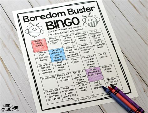 Boredom Buster Bingo For Summer